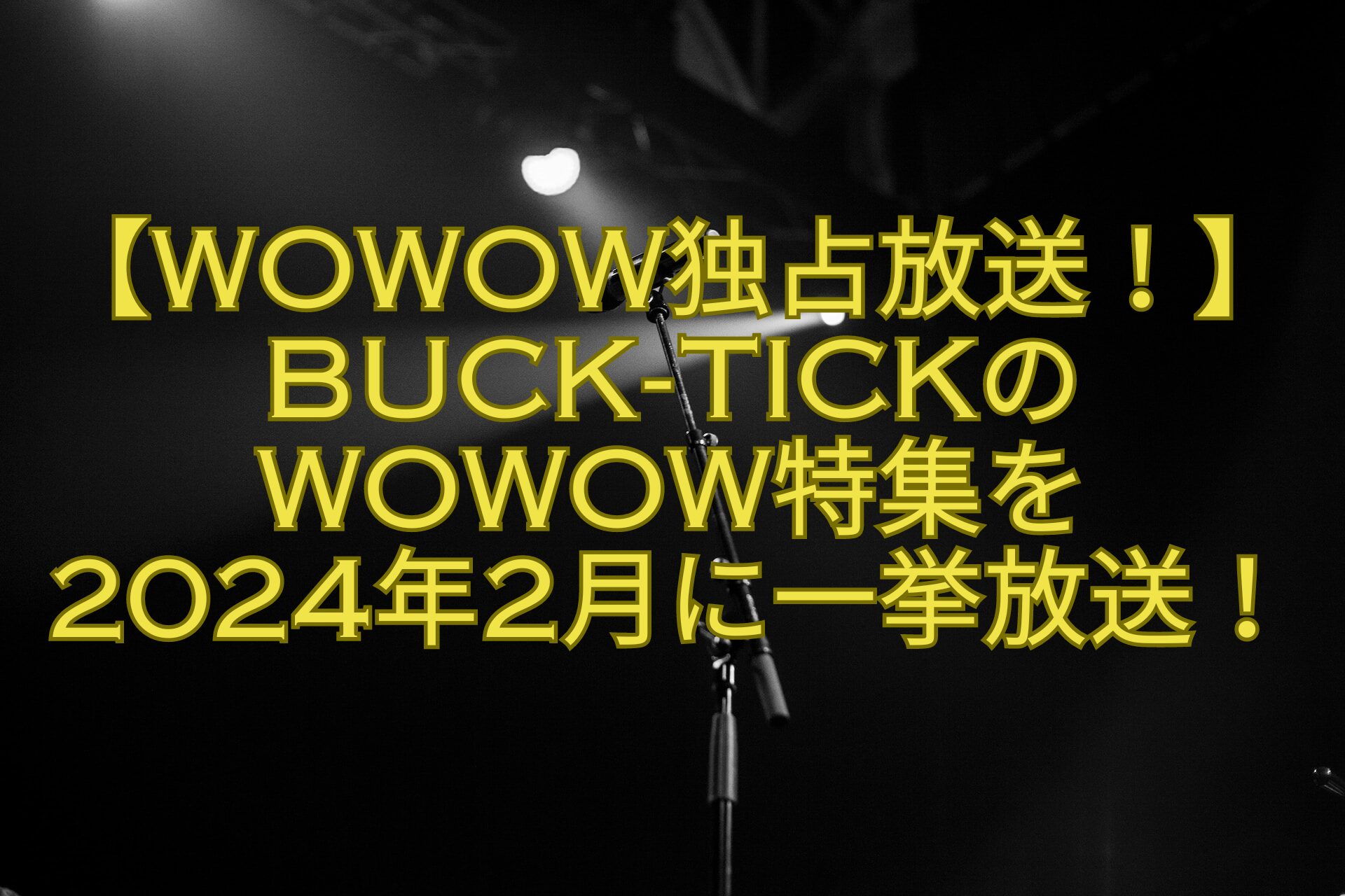 【WOWOW独占放送！】BUCK-TICKのWOWOW特集を-2024年2月に一挙放送
