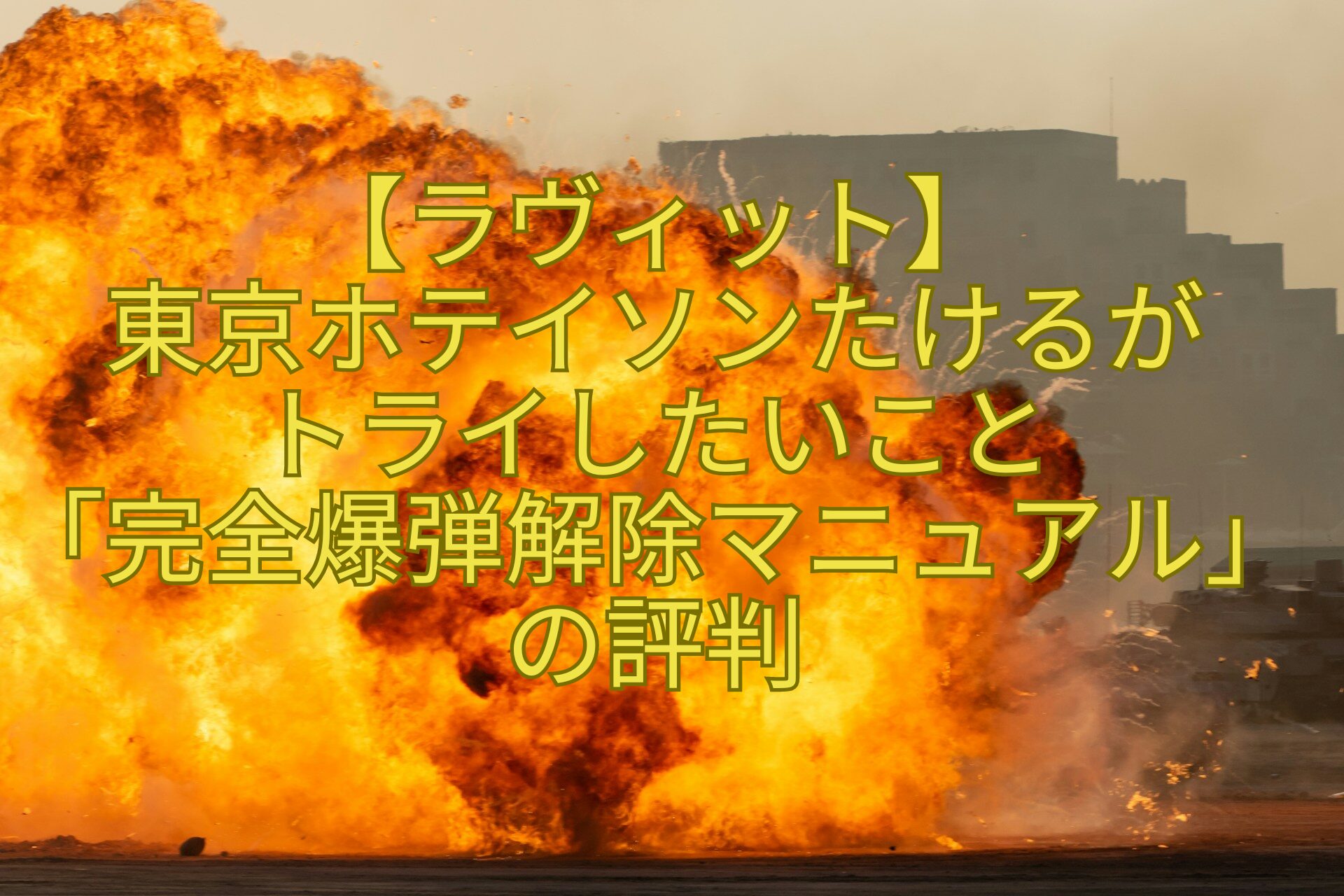 【ラヴィット】-東京ホテイソンたけるが-トライしたいこと-「完全爆弾解除マニュアル」の評判