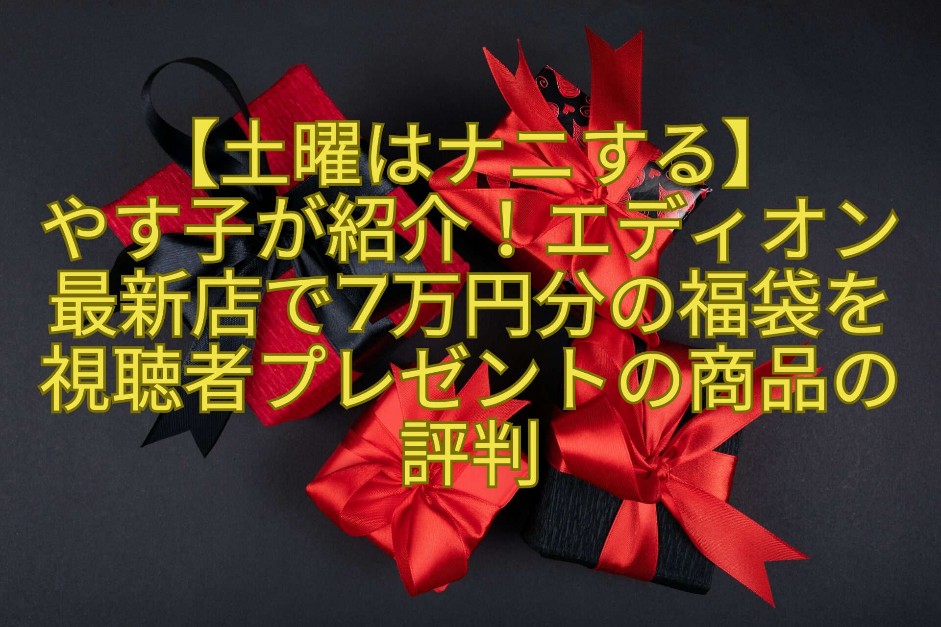 【土曜はナニする】-やす子が紹介！エディオン最新店で7万円分の福袋を視聴者プレゼントの商品の評判