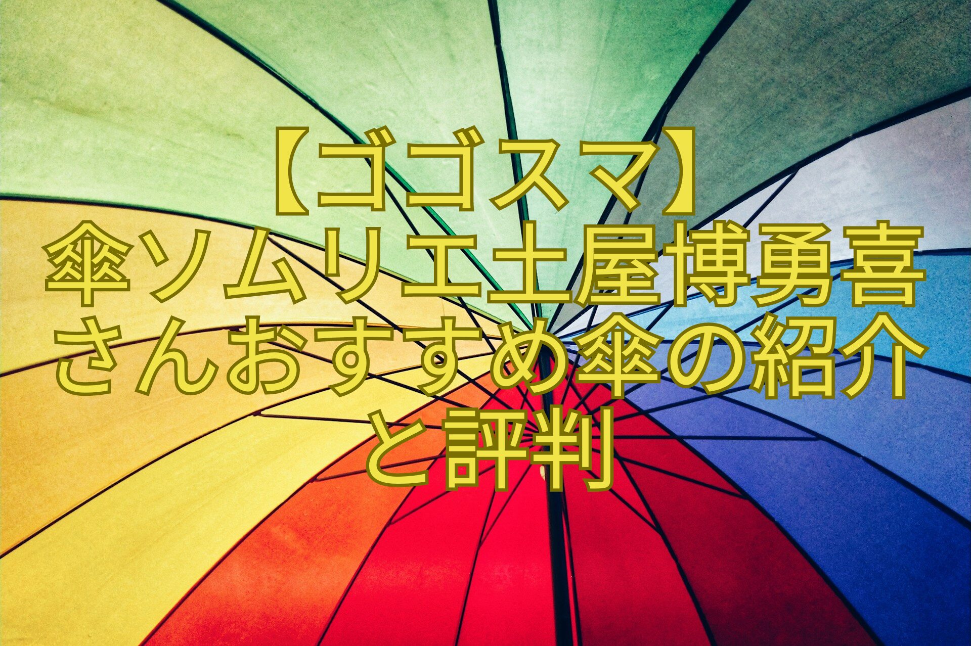 【ゴゴスマ】-傘ソムリエ土屋博勇喜-さんおすすめ傘の紹介-と評判