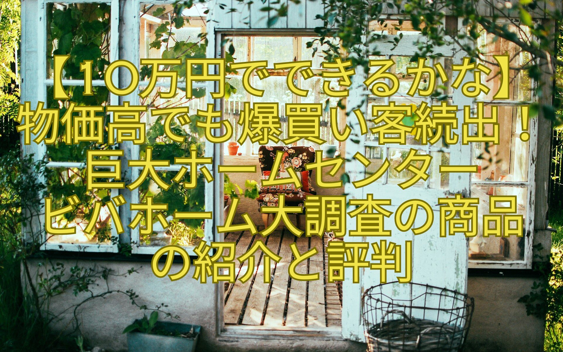 【10万円でできるかな】-物価高でも爆買い客続出！巨大ホームセンター-ビバホーム大調査の商品-の紹介と評判