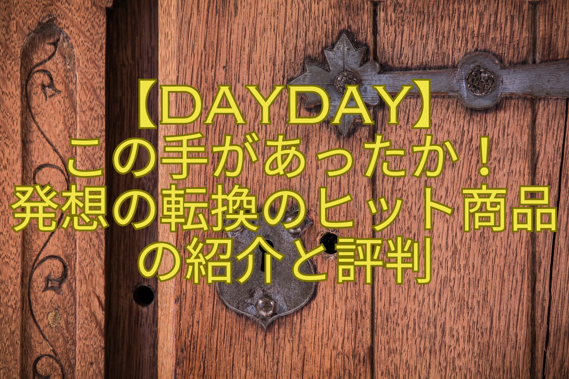 【DayDay】-この手があったか！-発想の転換のヒット商品-の紹介と評判