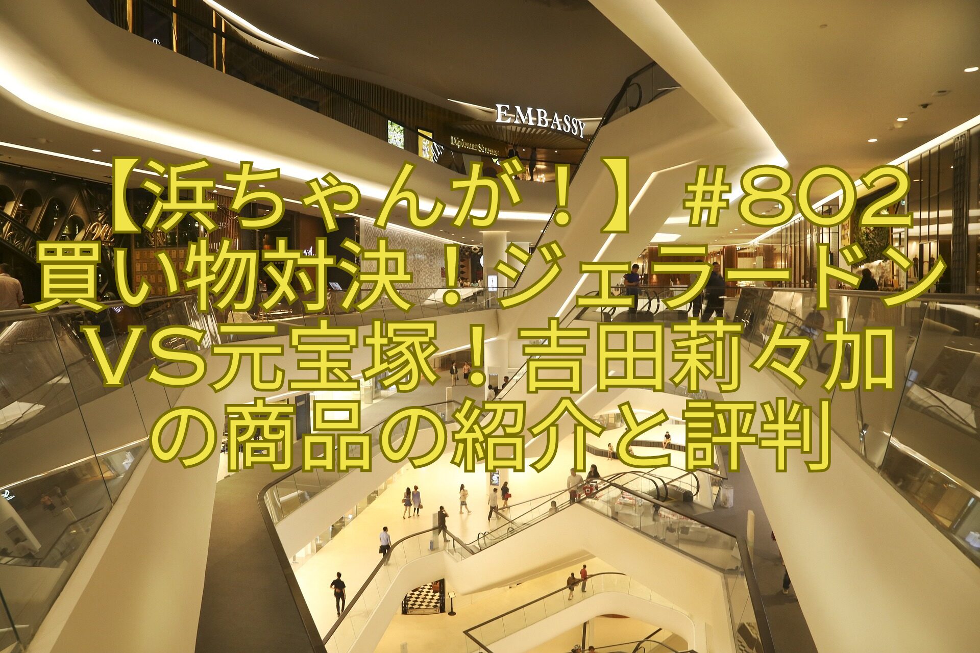 【浜ちゃんが！】802買い物対決！ジェラードンVS元宝塚！吉田莉々加の商品の紹介と評判