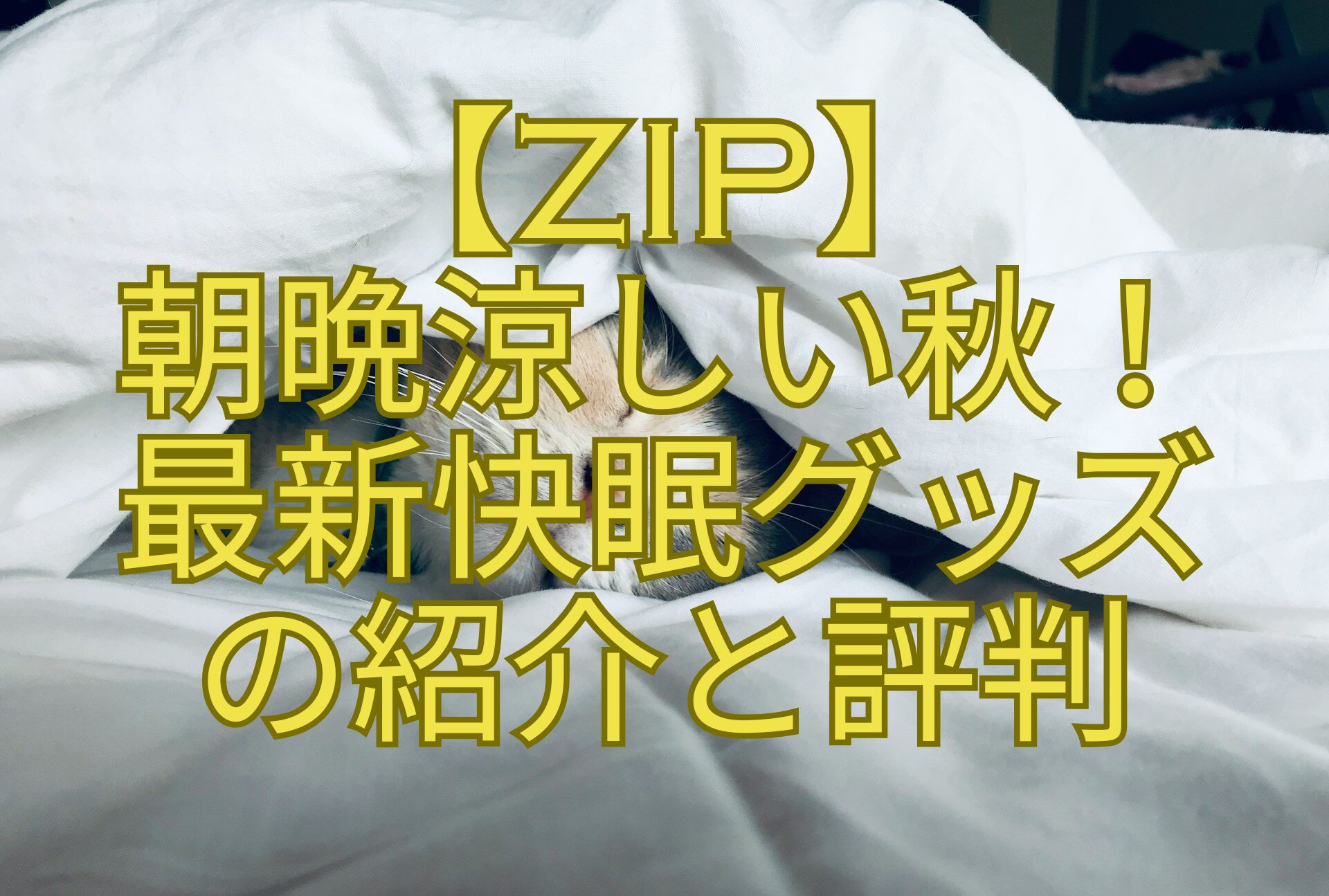 【ZIP】朝晩涼しい秋！最新快眠グッズの紹介と評判