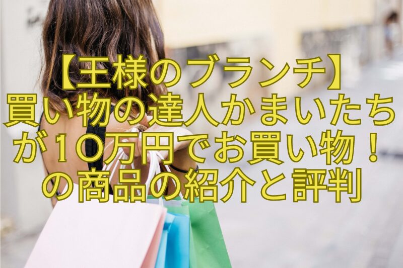 【王様のブランチ】買い物の達人かまいたちが10万円でお買い物！の商品の紹介と評判