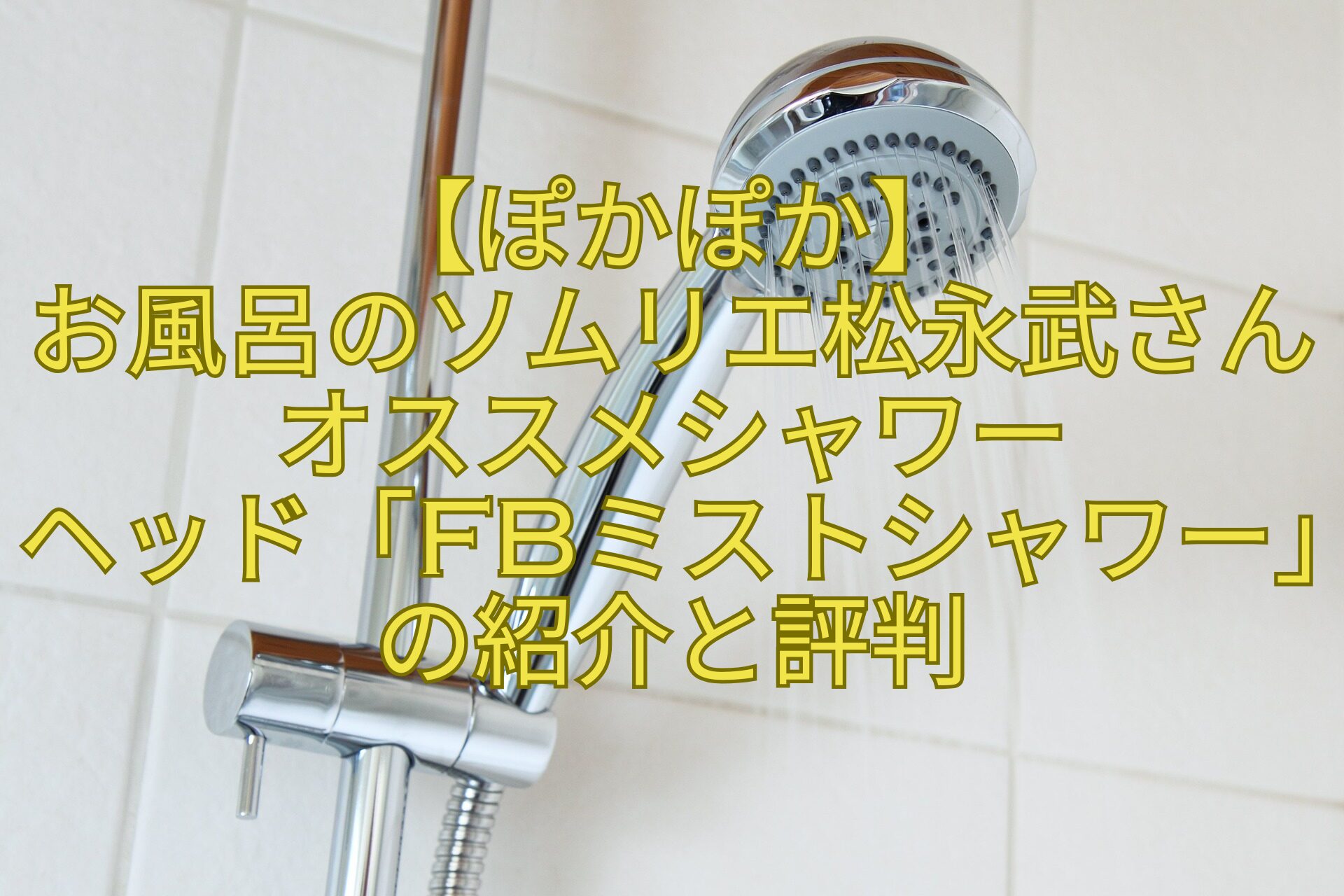 【ぽかぽか】-お風呂のソムリエ松永武-さんオススメシャワー-ヘッド「FBミストシャワー」の紹介と評判