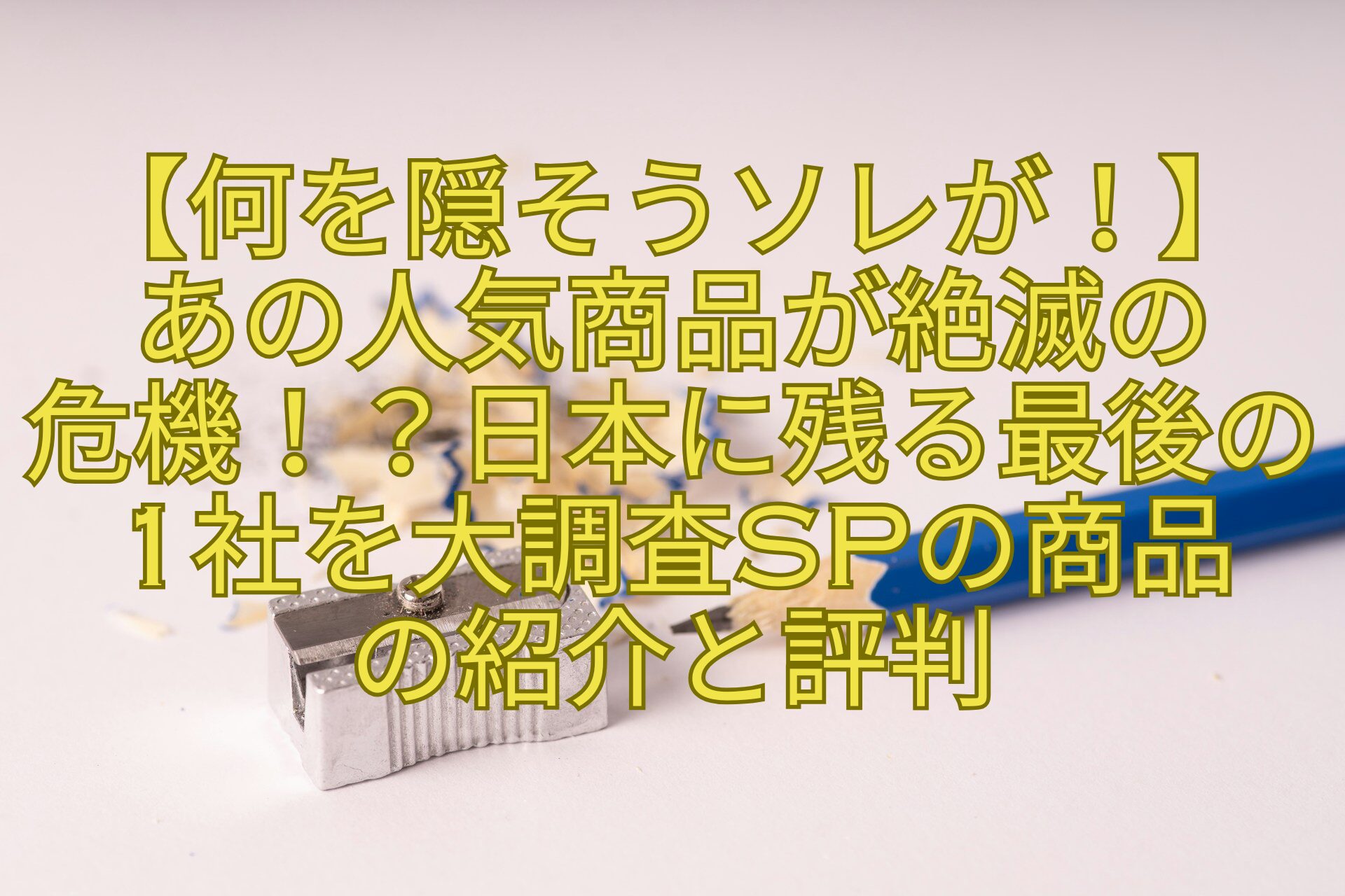 【何を隠そうソレが！】-あの人気商品が絶滅の-危機！？日本に残る最後の1社を大調査SPの商品-の紹介と評判