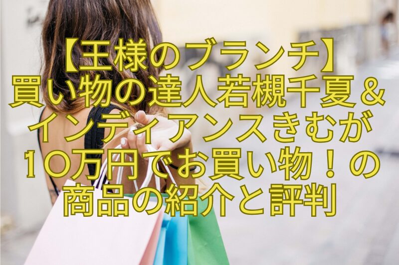 【王様のブランチ】買い物の達人若槻千夏＆インディアンスきむが10万円でお買い物！の商品の紹介と評判