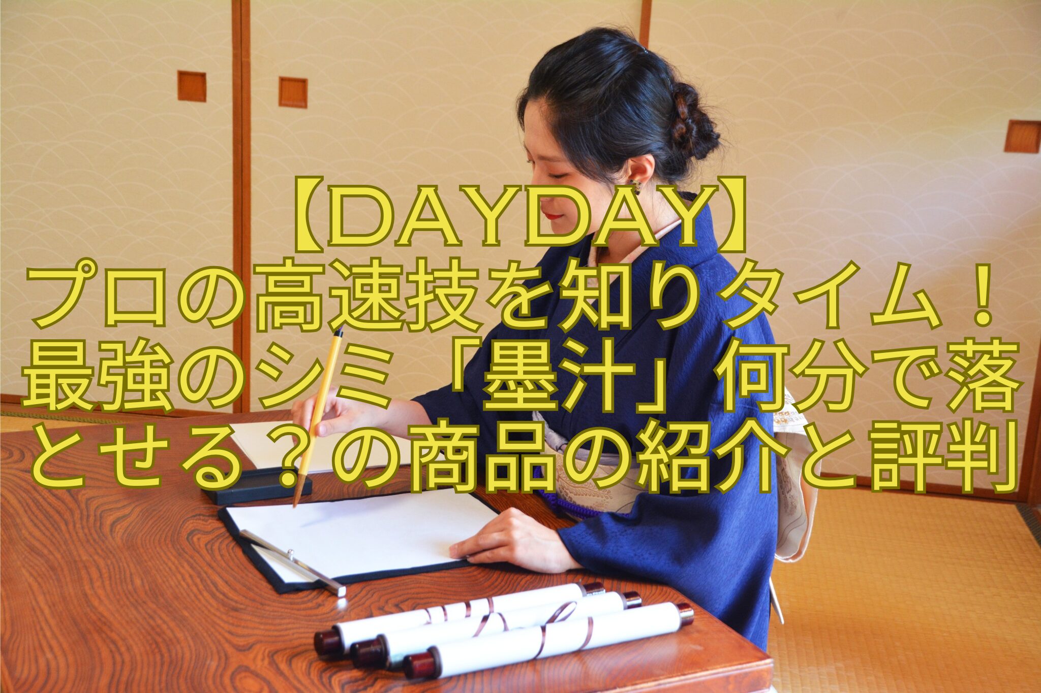 【DayDay】-プロの高速技を知りタイム！最強のシミ「墨汁」何分で落とせる？の商品の紹介と評判