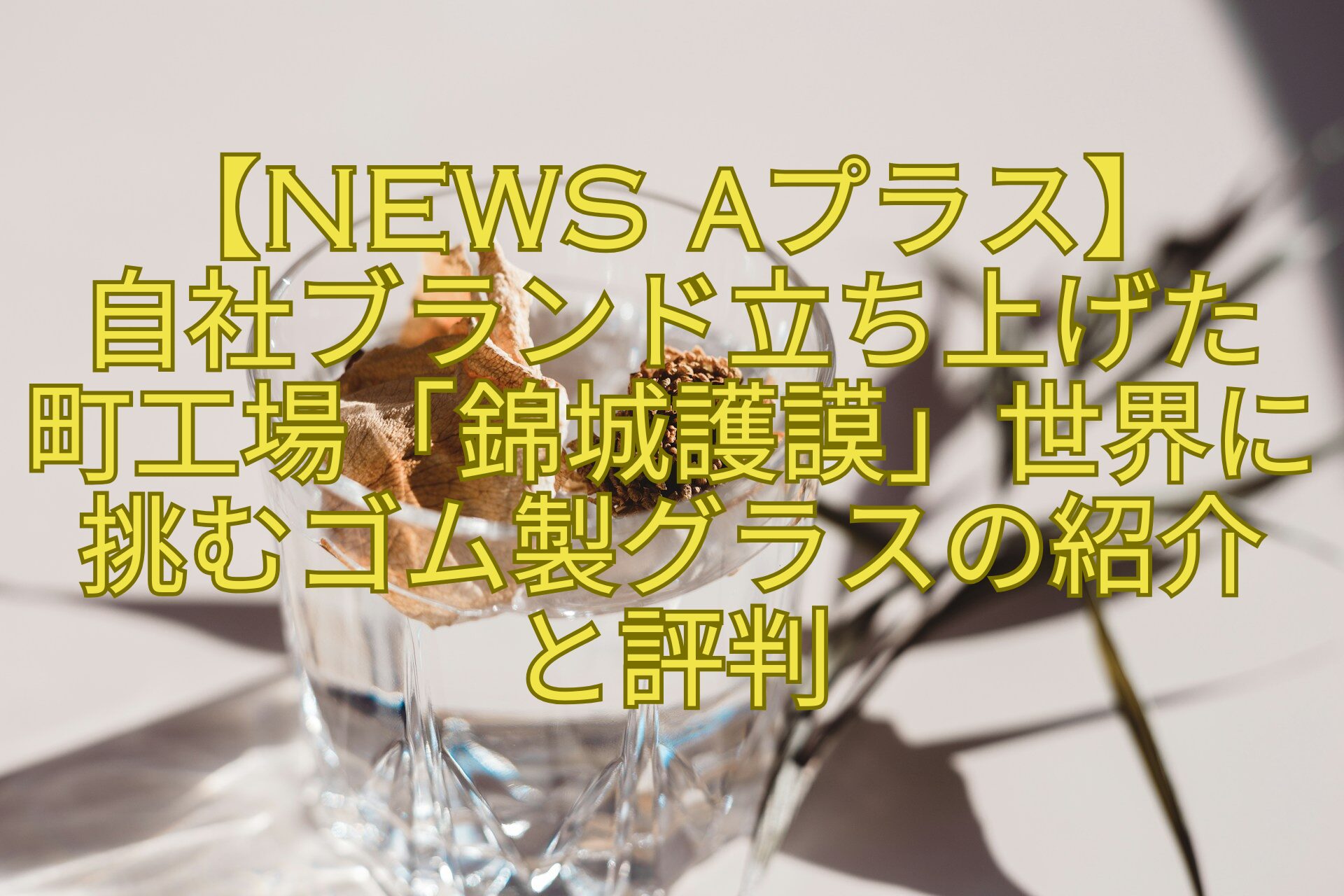 【News-αプラス】-自社ブランド立ち上げた-町工場「錦城護謨」世界に挑むゴム製グラスの紹介-と評判