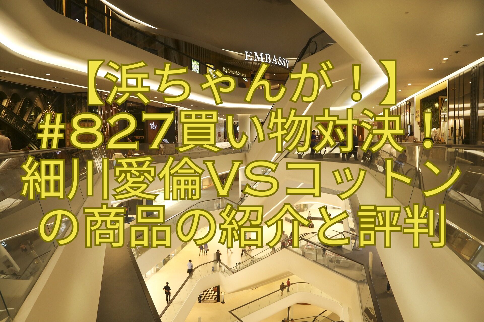 【浜ちゃんが！】827買い物対決！細川愛倫vsコットンの商品の紹介と評判