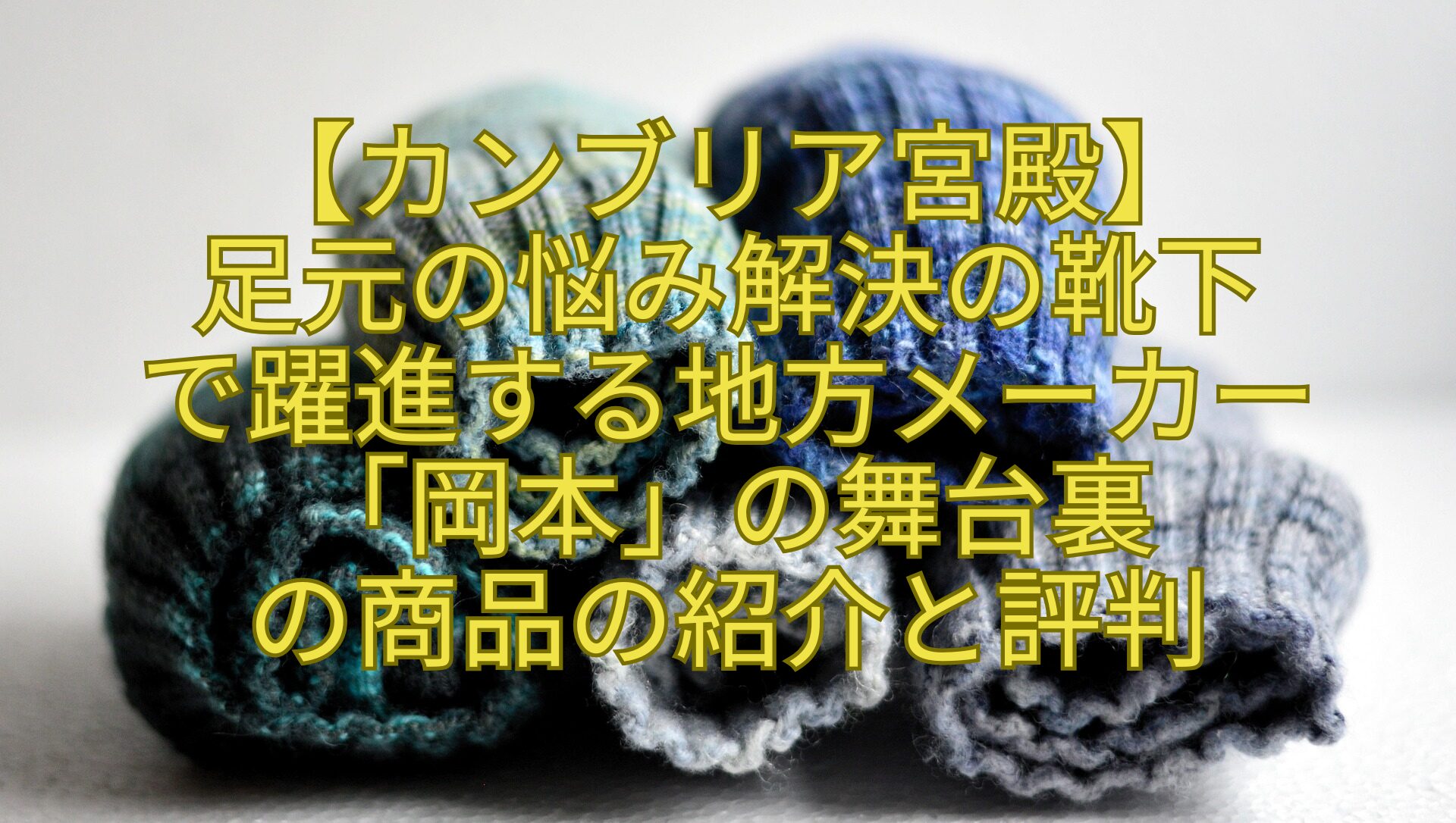 【カンブリア宮殿】-足元の悩み解決の靴下-で躍進する地方メーカー-「岡本」の舞台裏-の商品の紹介と評判