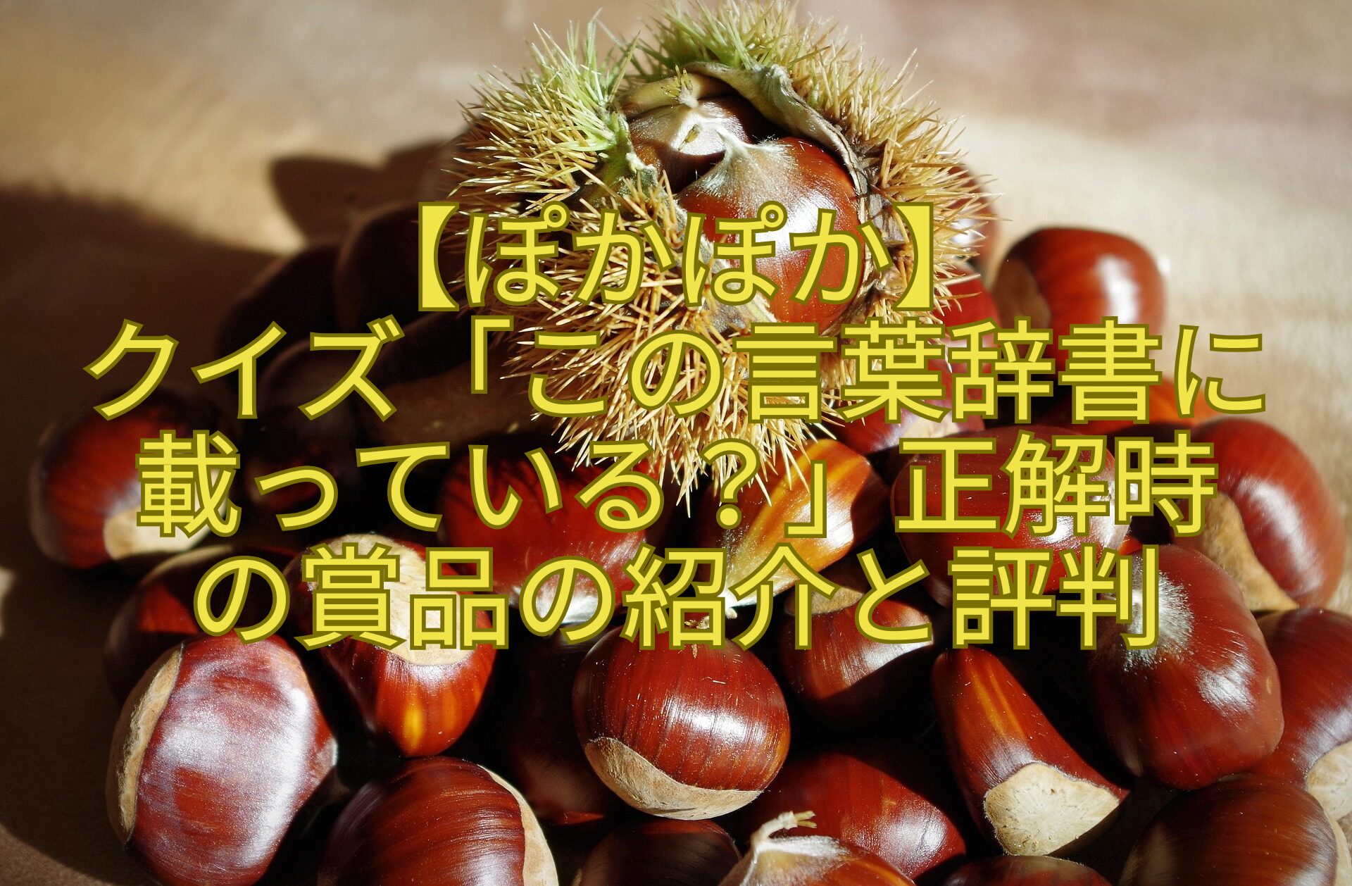 【ぽかぽか】-クイズ「この言葉辞書に-載っている？」正解時-の賞品の紹介と評判
