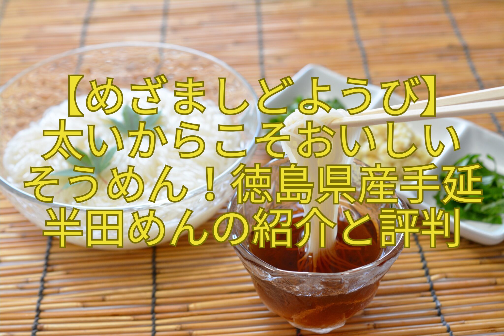 【めざましどようび】-太いからこそおいしい-そうめん！徳島県産手延半田めんの紹介と評判