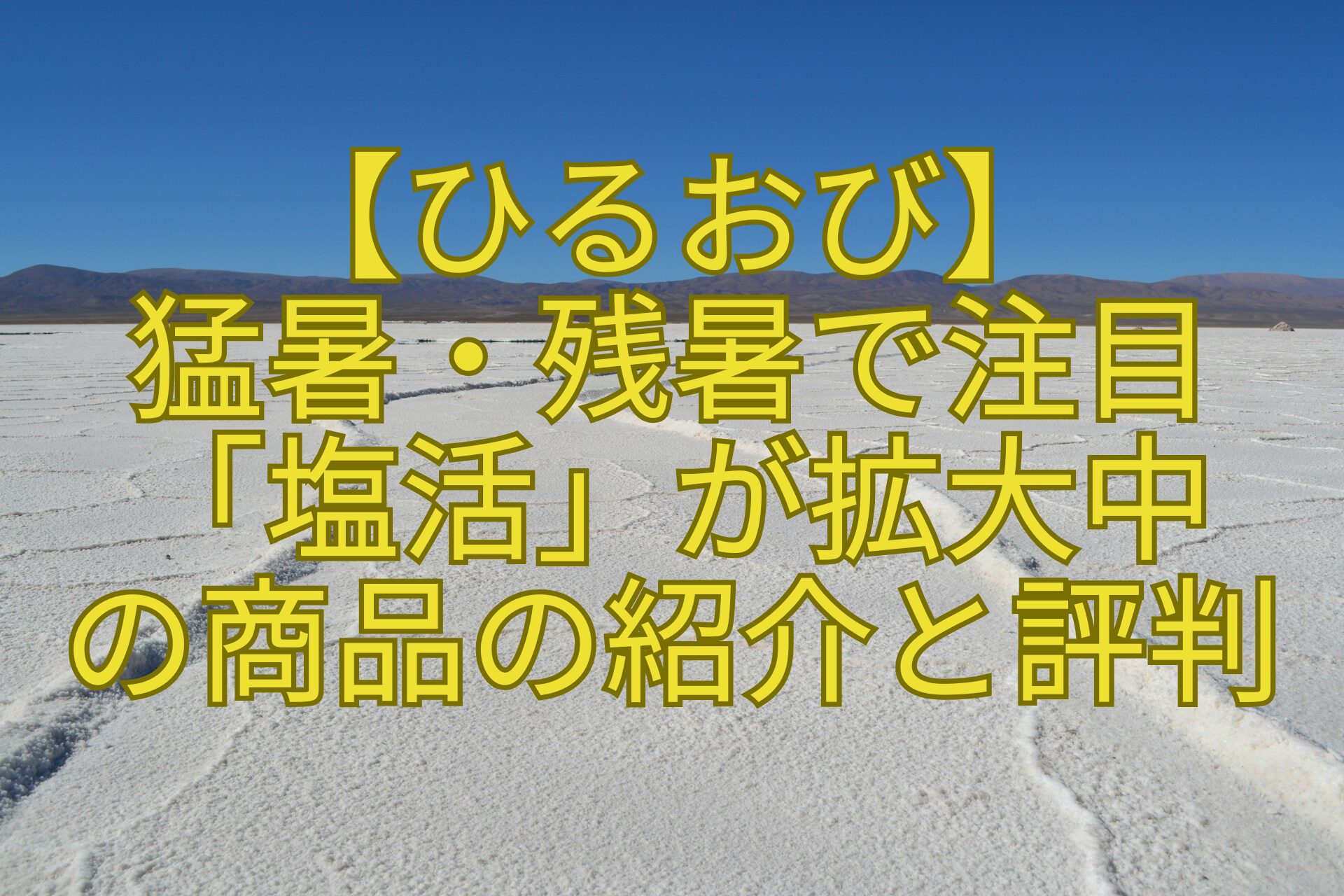 【ひるおび】-猛暑・残暑で注目-「塩活」が拡大中-の商品の紹介と評判