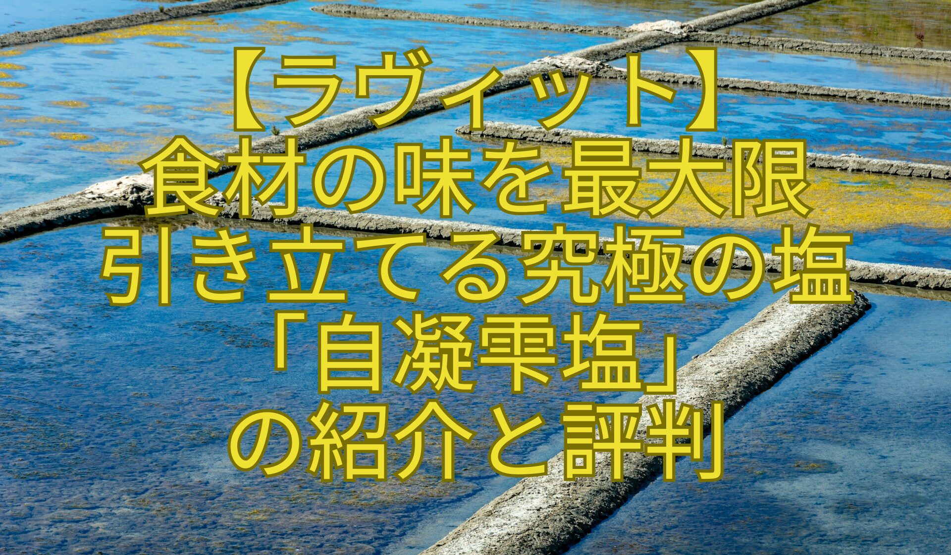 【ラヴィット】-食材の味を最大限-引き立てる究極の塩「自凝雫塩」-の紹介と評判