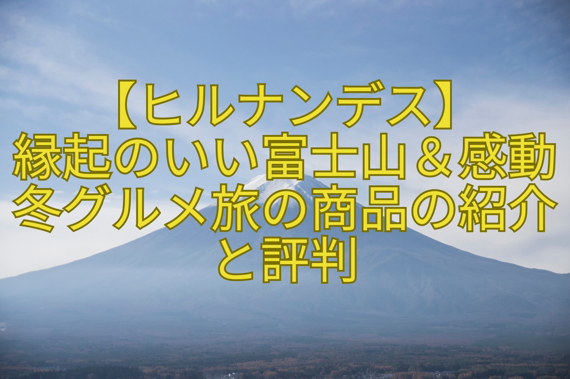 【ヒルナンデス】-縁起のいい富士山＆感動冬グルメ旅の商品の紹介と評判