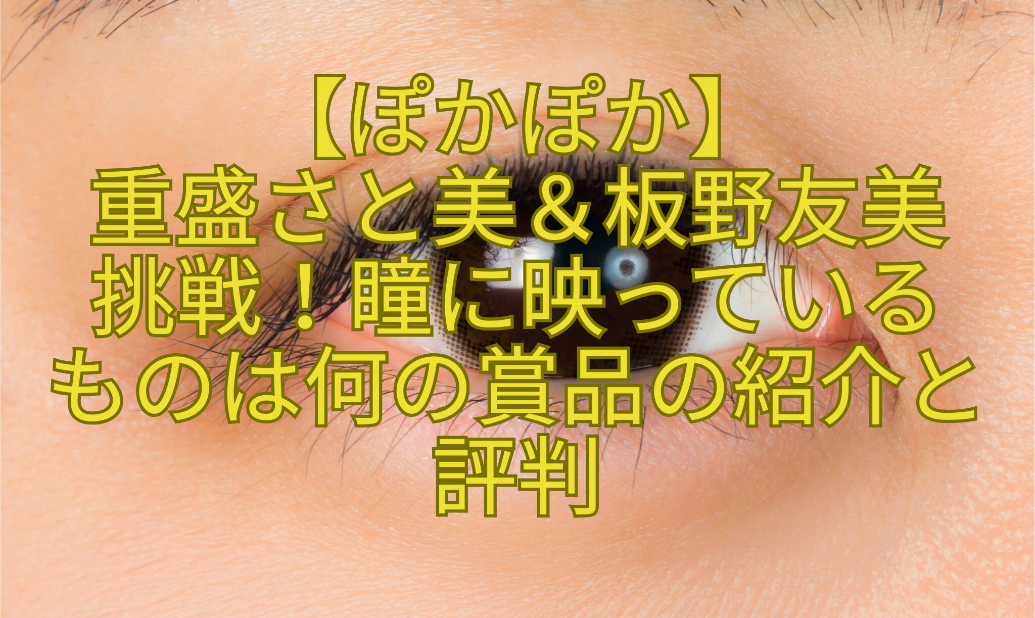 【ぽかぽか】重盛さと美＆板野友美挑戦！瞳に映っているものは何の賞品の紹介と評判