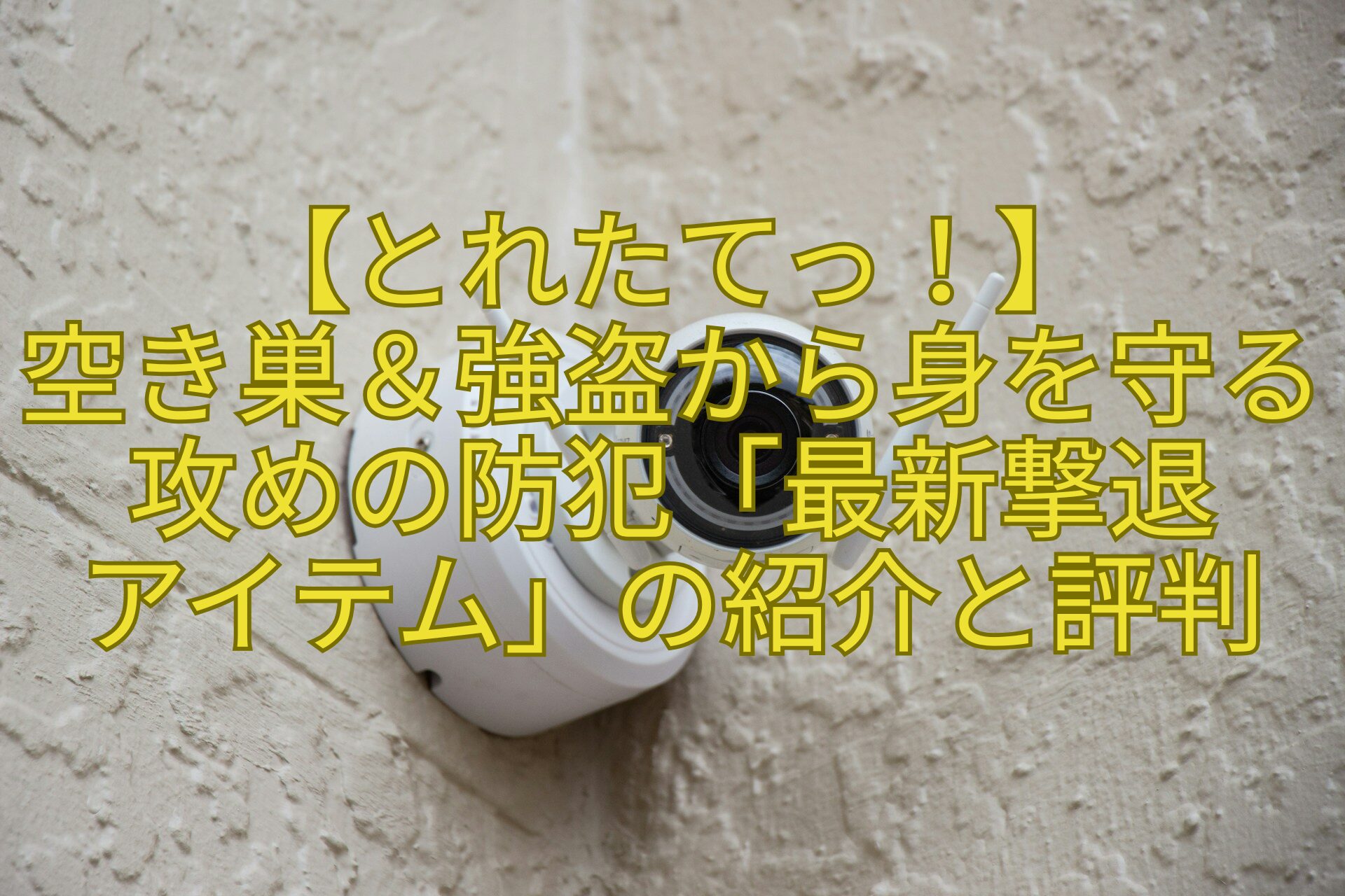 【とれたてっ！】-空き巣＆強盗から身を守る攻めの防犯「最新撃退-アイテム」の紹介と評判