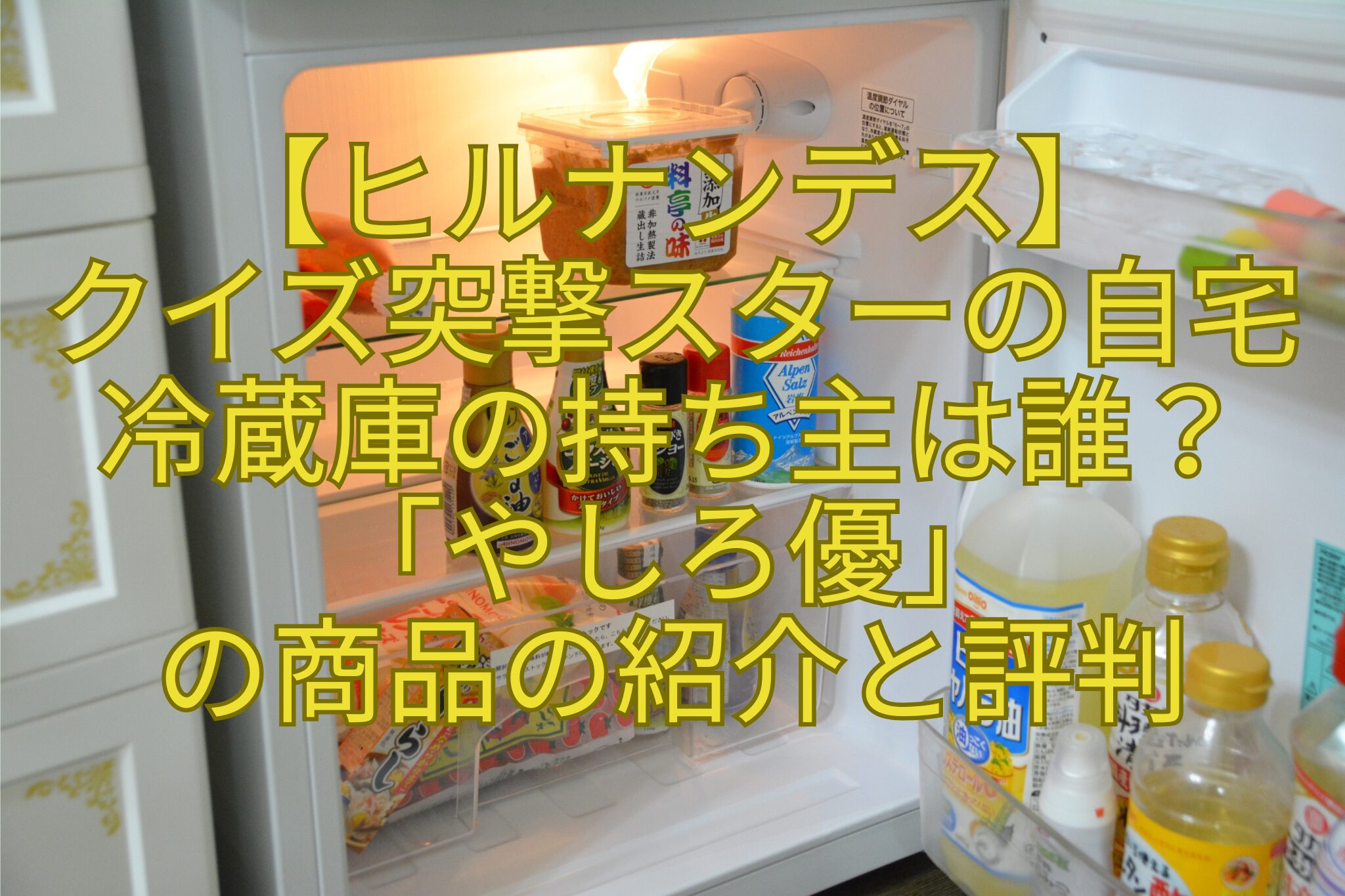 【ヒルナンデス】-クイズ突撃スターの自宅冷蔵庫の持ち主は誰？「やしろ優」-の商品の紹介と評判
