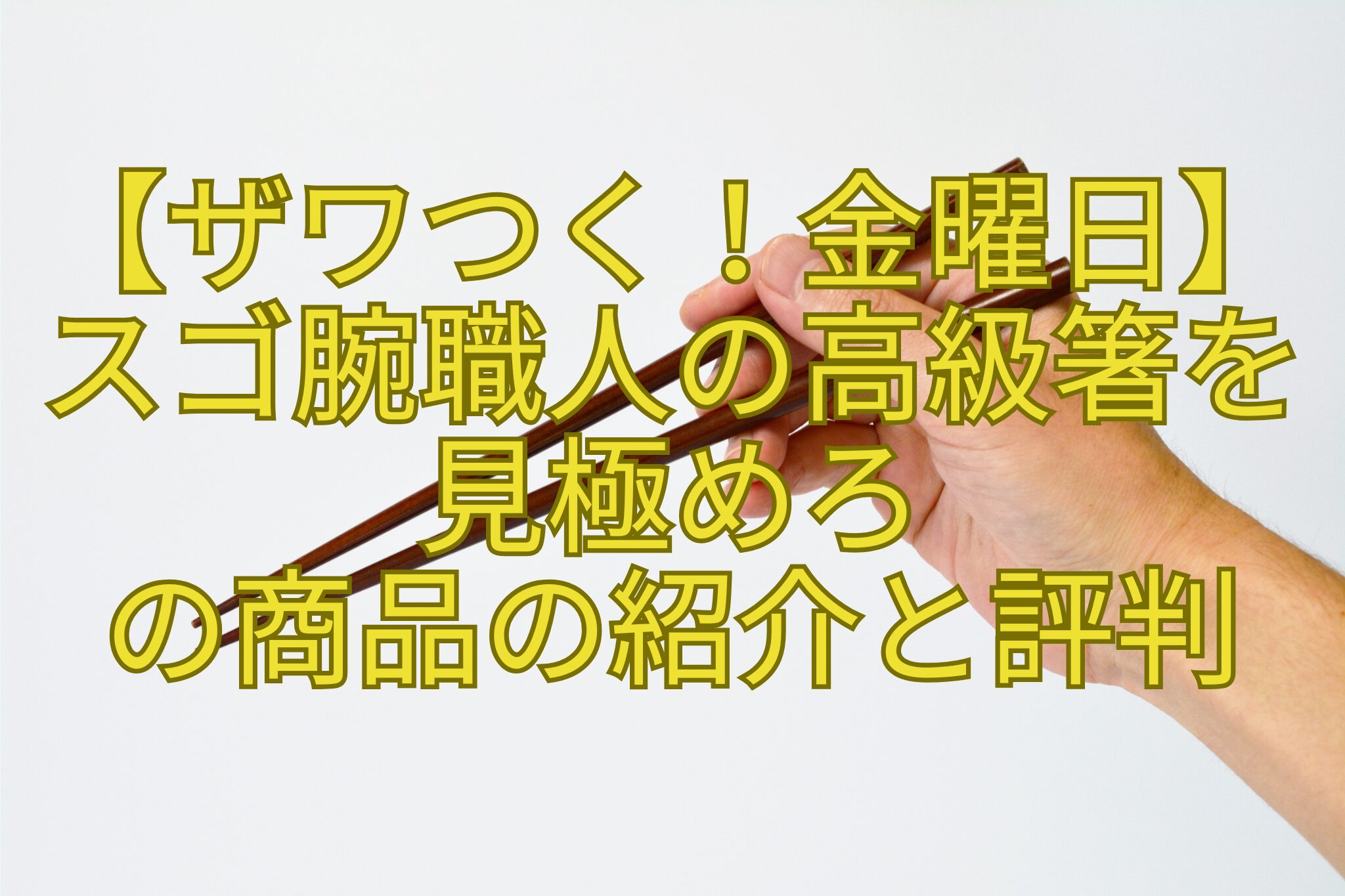 【ザワつく！金曜日】スゴ腕職人の高級箸を見極めろの商品の紹介と評判