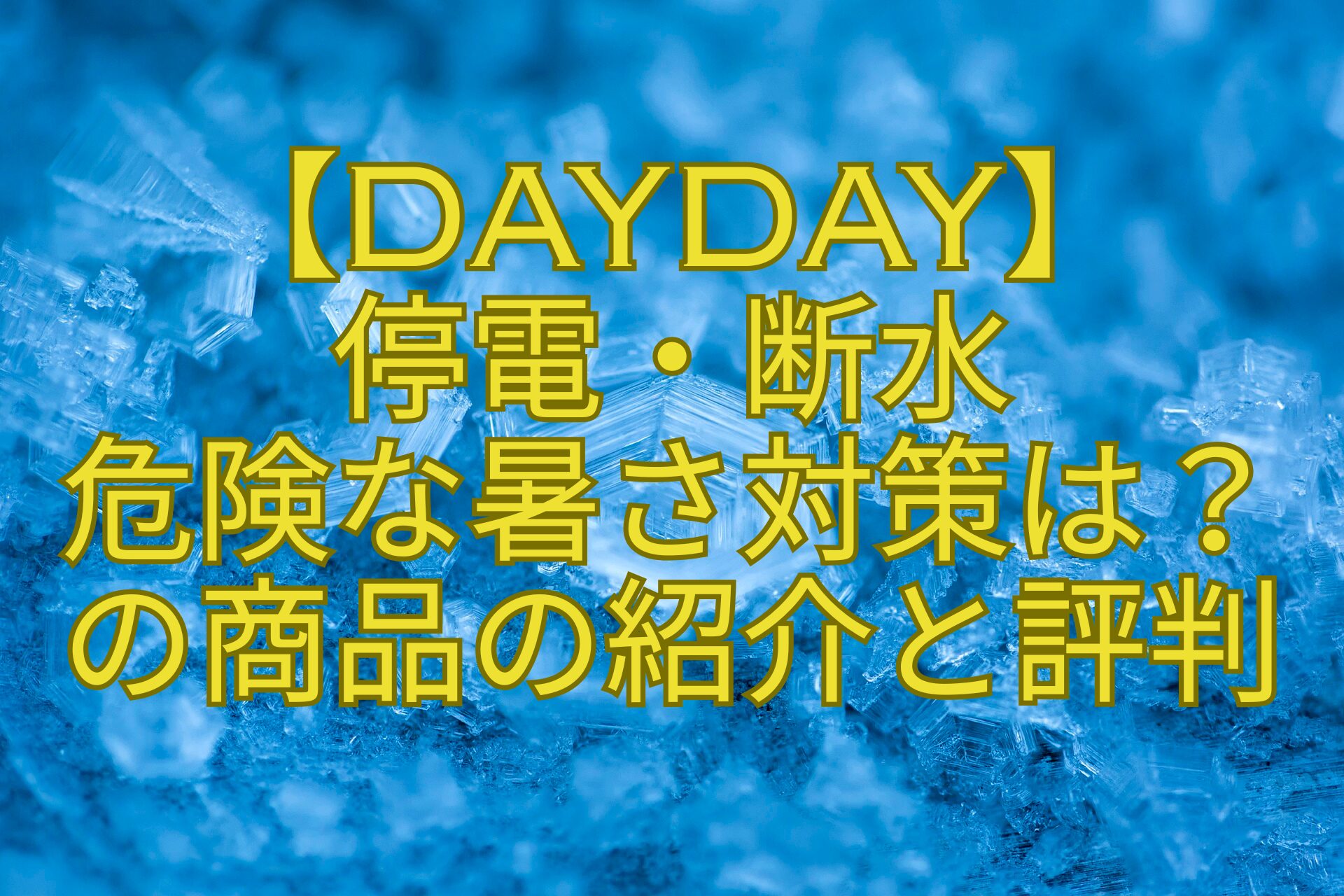 【DayDay】-停電・断水-危険な暑さ対策は？-の商品の紹介と評判