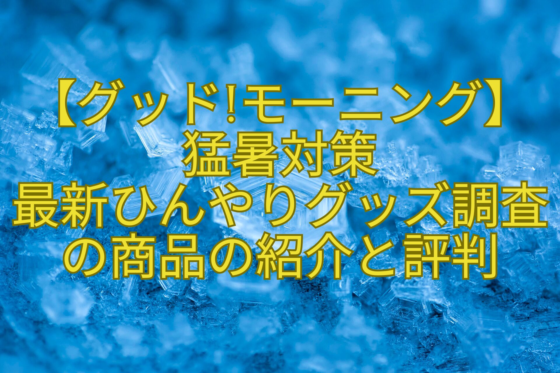 【グッドモーニング】猛暑対策-最新ひんやりグッズ調査の商品の紹介と評判