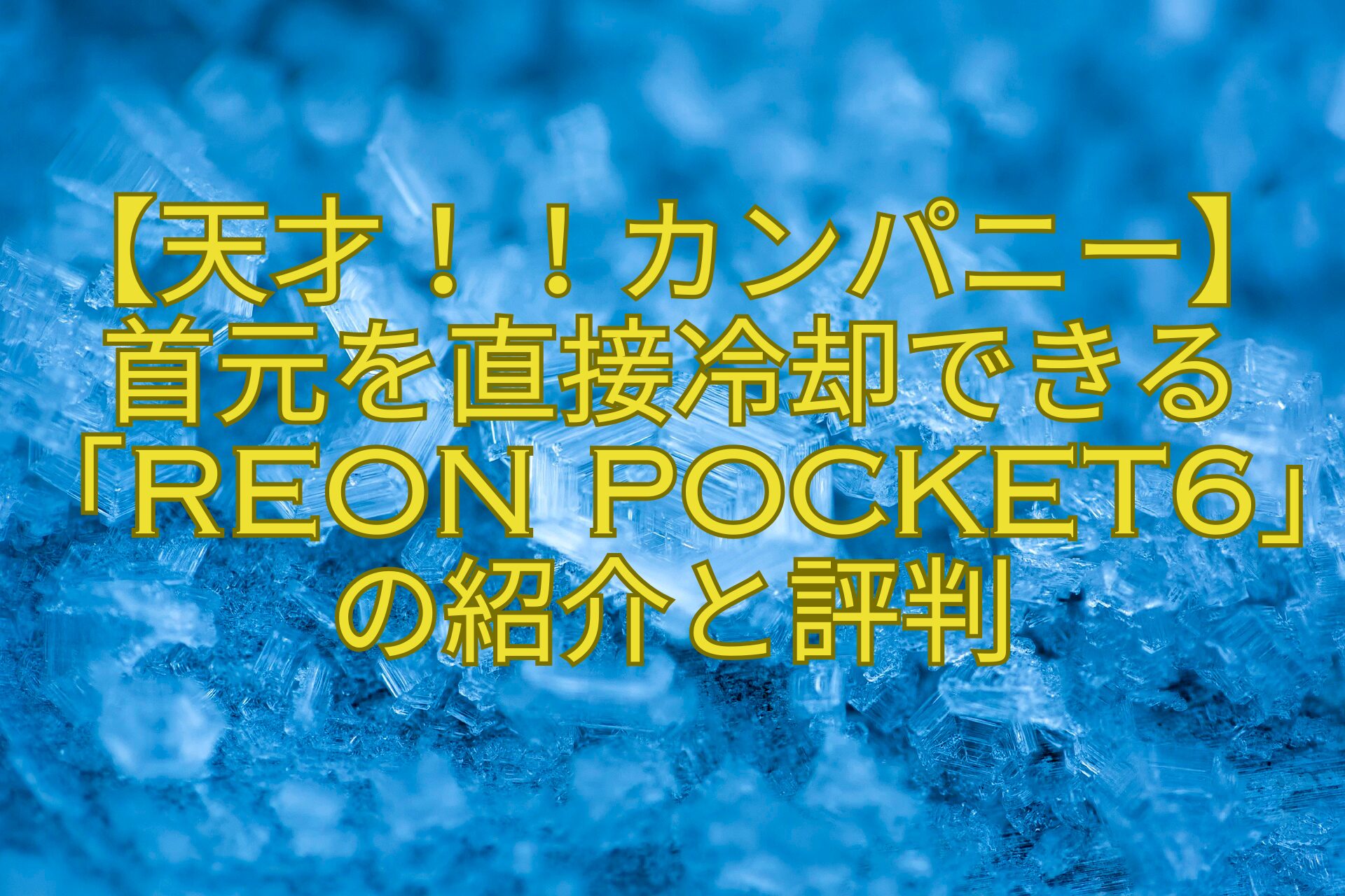 【天才！！カンパニー】首元を直接冷却できる「REON-POCKET6」-の紹介と評判