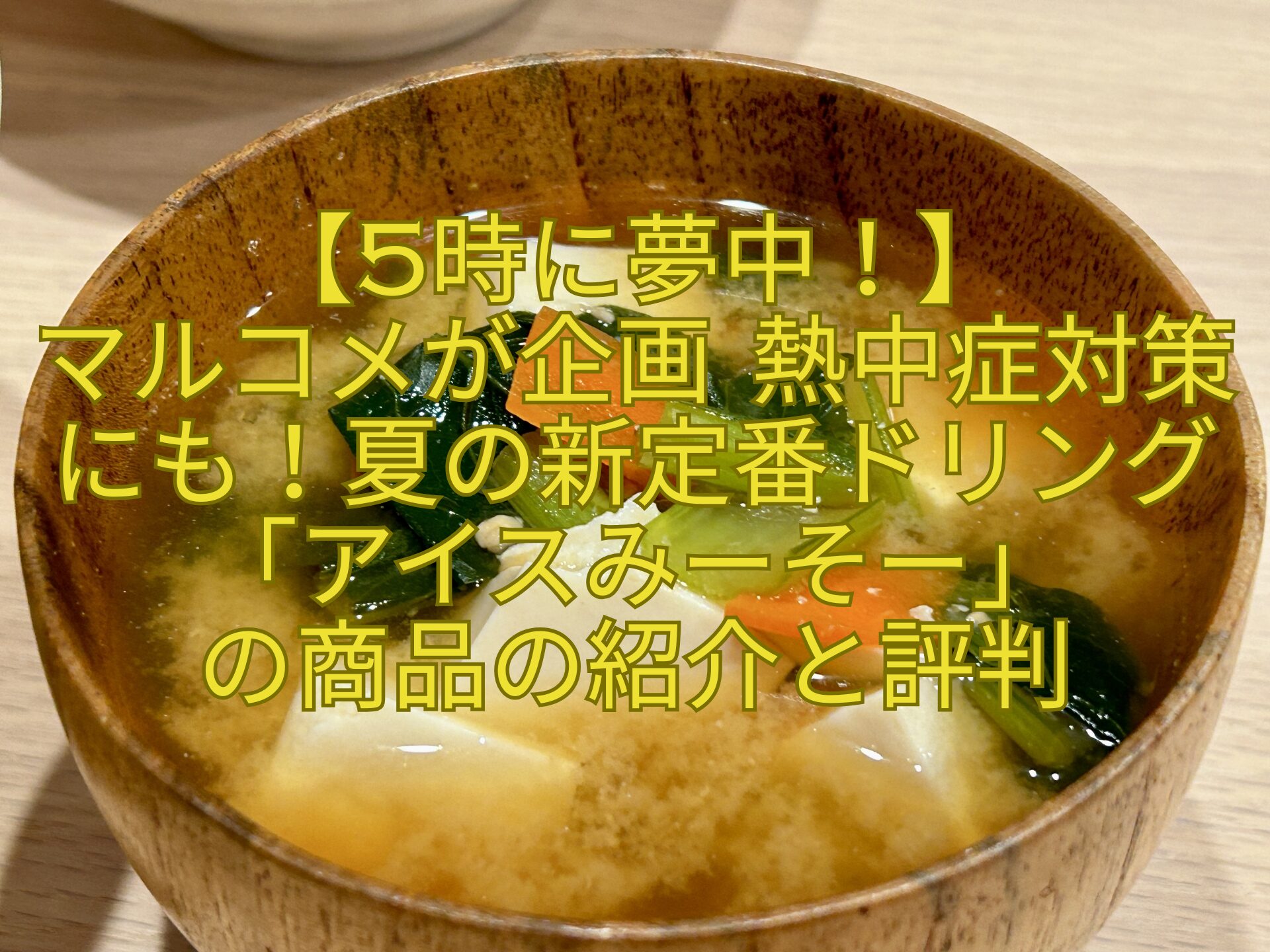 【5時に夢中！】-マルコメが企画-熱中症対策にも！夏の新定番ドリング「アイスみーそー」-の商品の紹介と評判