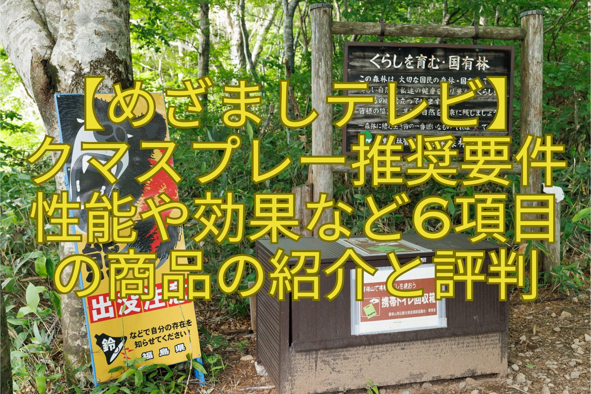 【めざましテレビ】-クマスプレー推奨要件-性能や効果など6項目-の商品の紹介と評判
