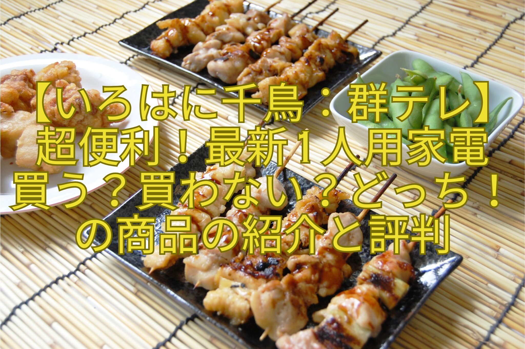【いろはに千鳥：群テレ】超便利！最新1人用家電-買う？買わない？どっち！の商品の紹介と評判