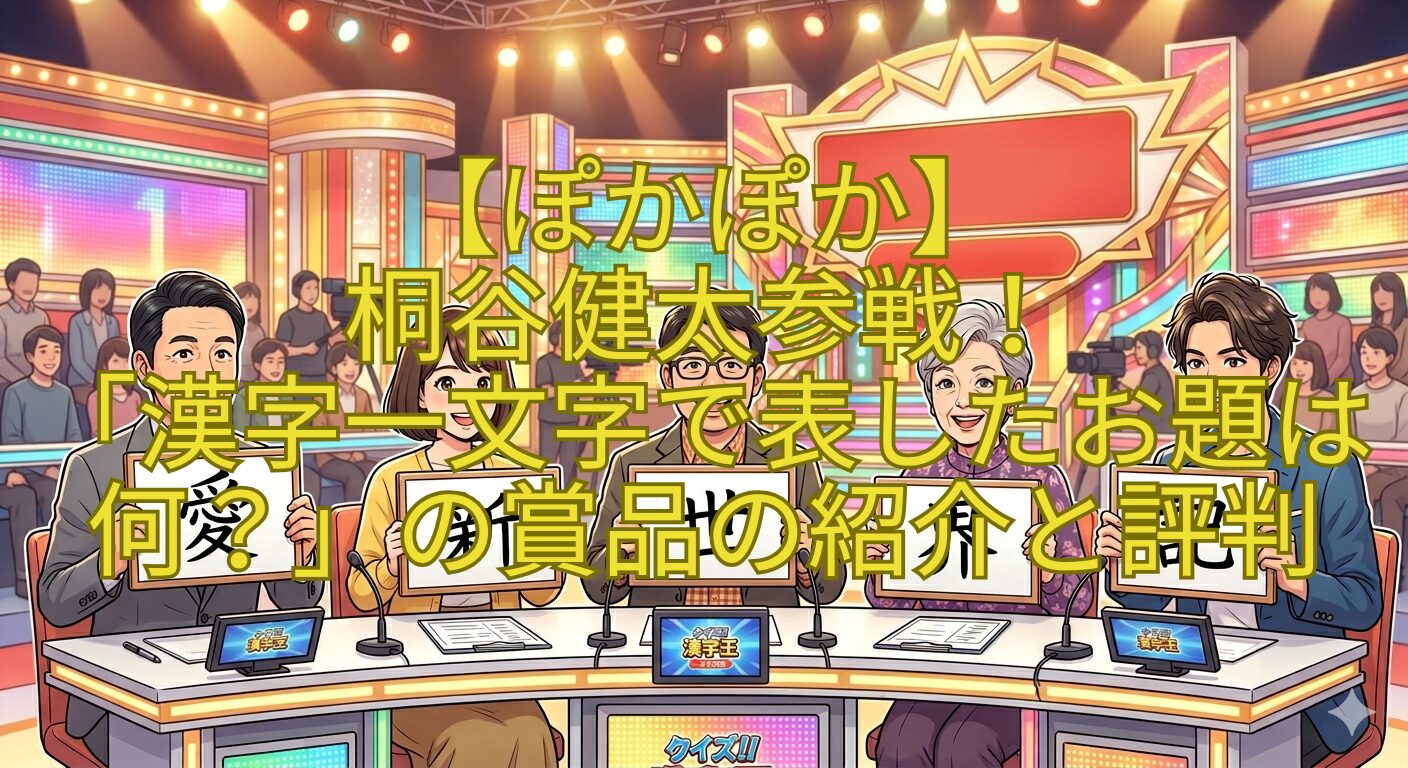 【ぽかぽか】-桐谷健太参戦！-「漢字一文字で表したお題は何？」の賞品の紹介と評判