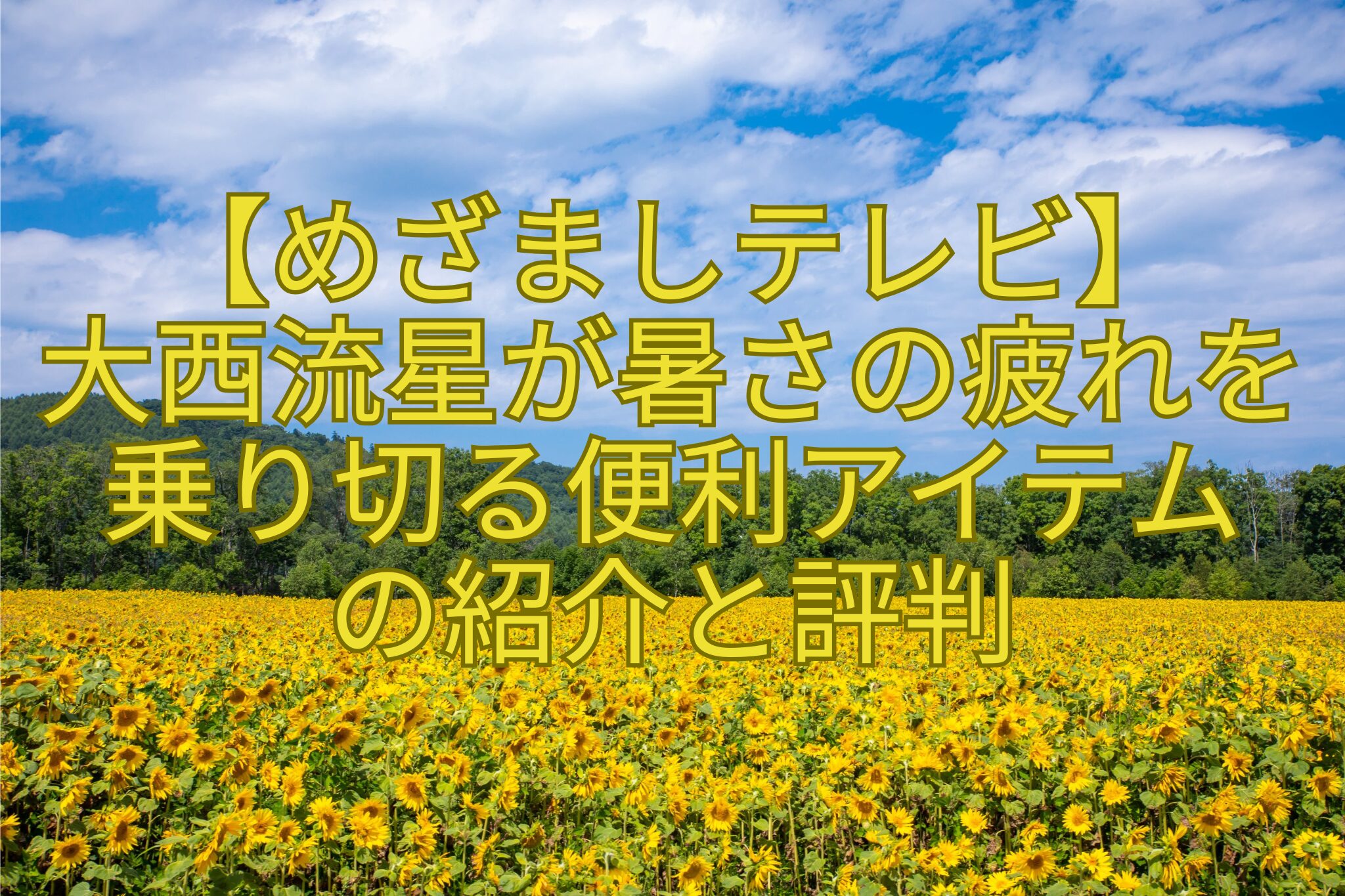【めざましテレビ】-大西流星が暑さの疲れを-乗り切る便利アイテム-の紹介と評判