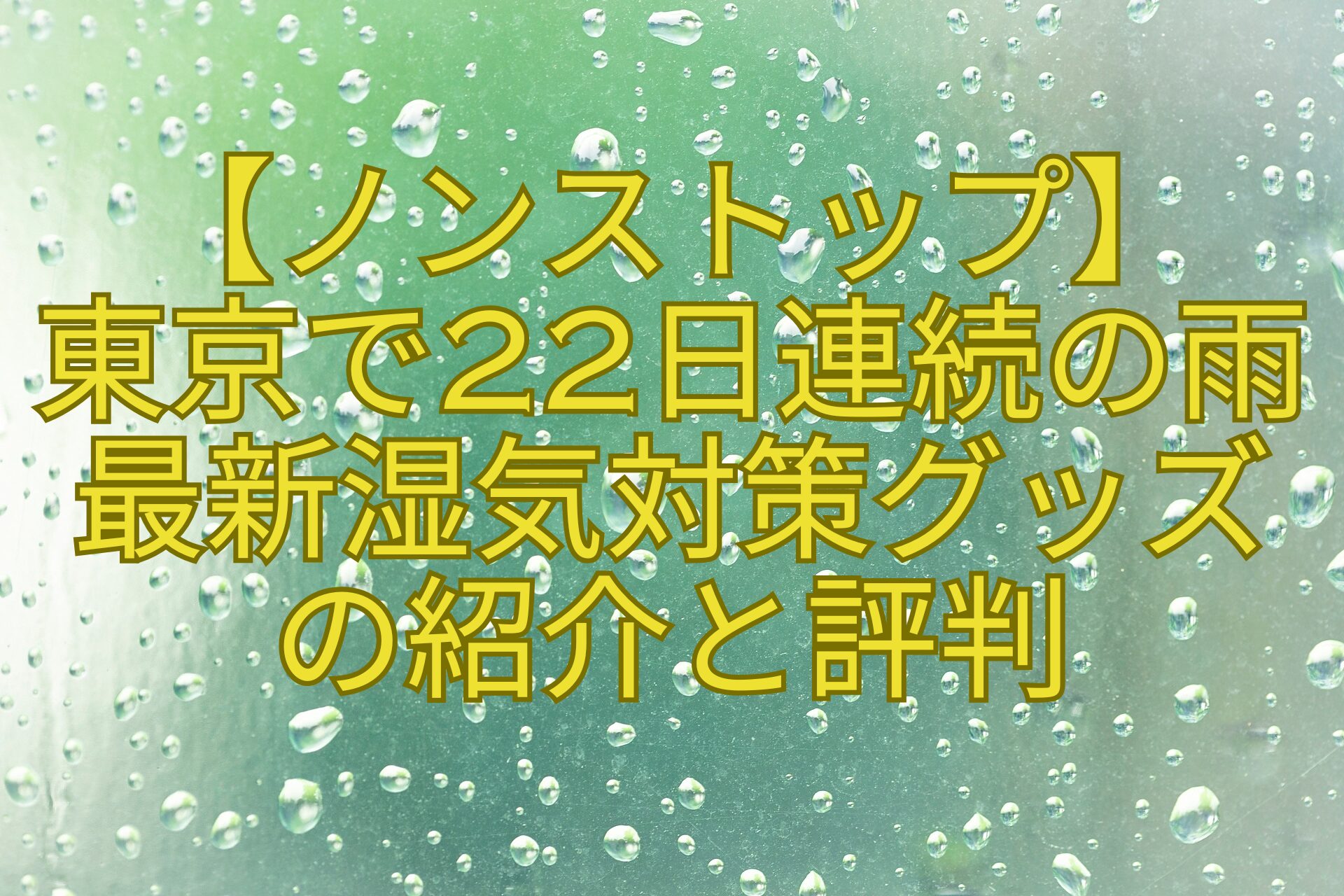 【ノンストップ】-東京で22日連続の雨-最新湿気対策グッズ-の紹介と評判