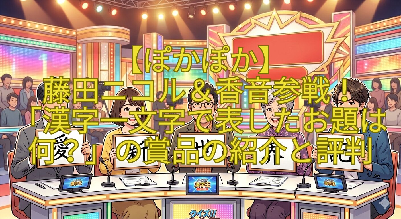 【ぽかぽか】-藤田ニコル＆香音参戦！-「漢字一文字で表したお題は何？」の賞品の紹介と評判