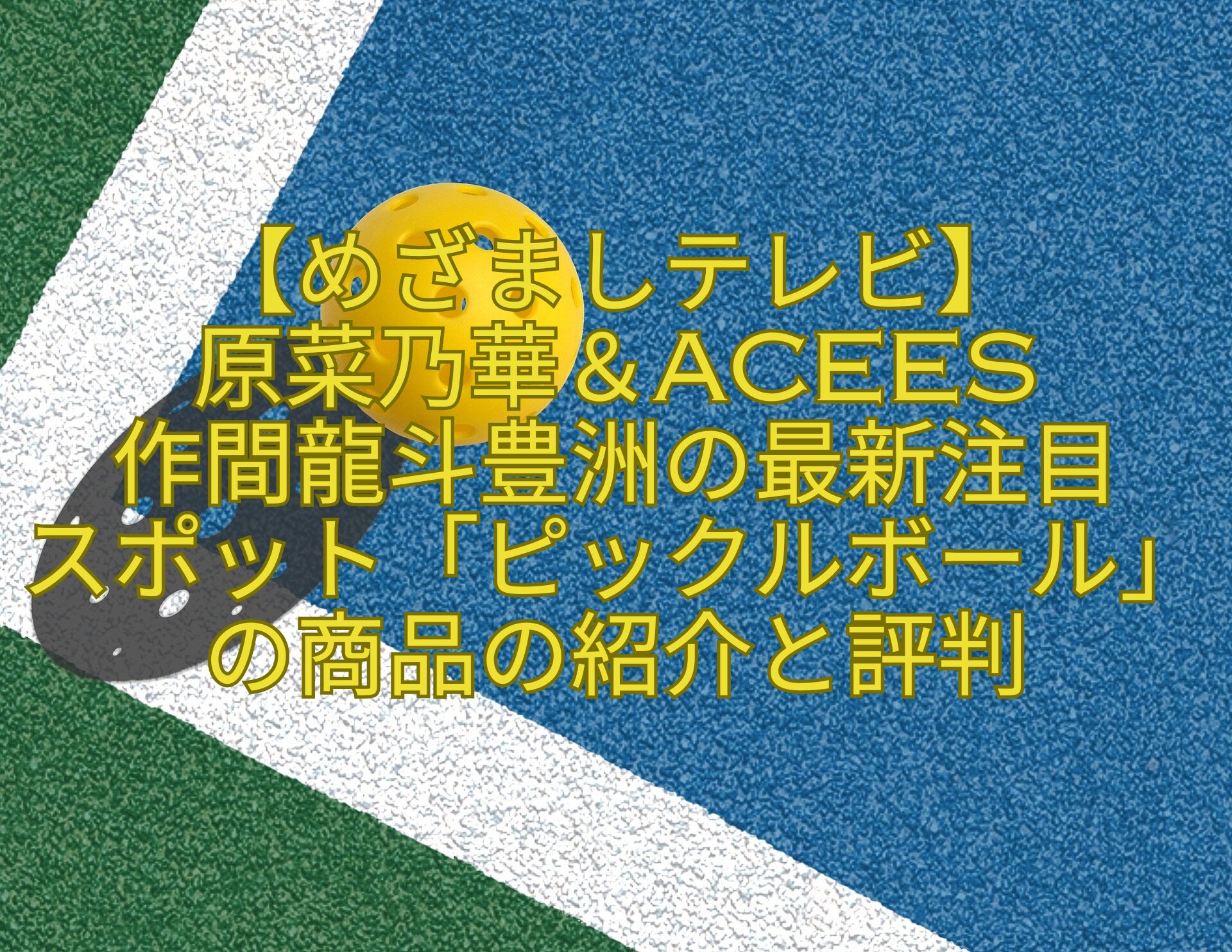 【めざましテレビ】-原菜乃華＆ACEes-作間龍斗豊洲の最新注目-スポット「ピックルボール」の商品の紹介と評判
