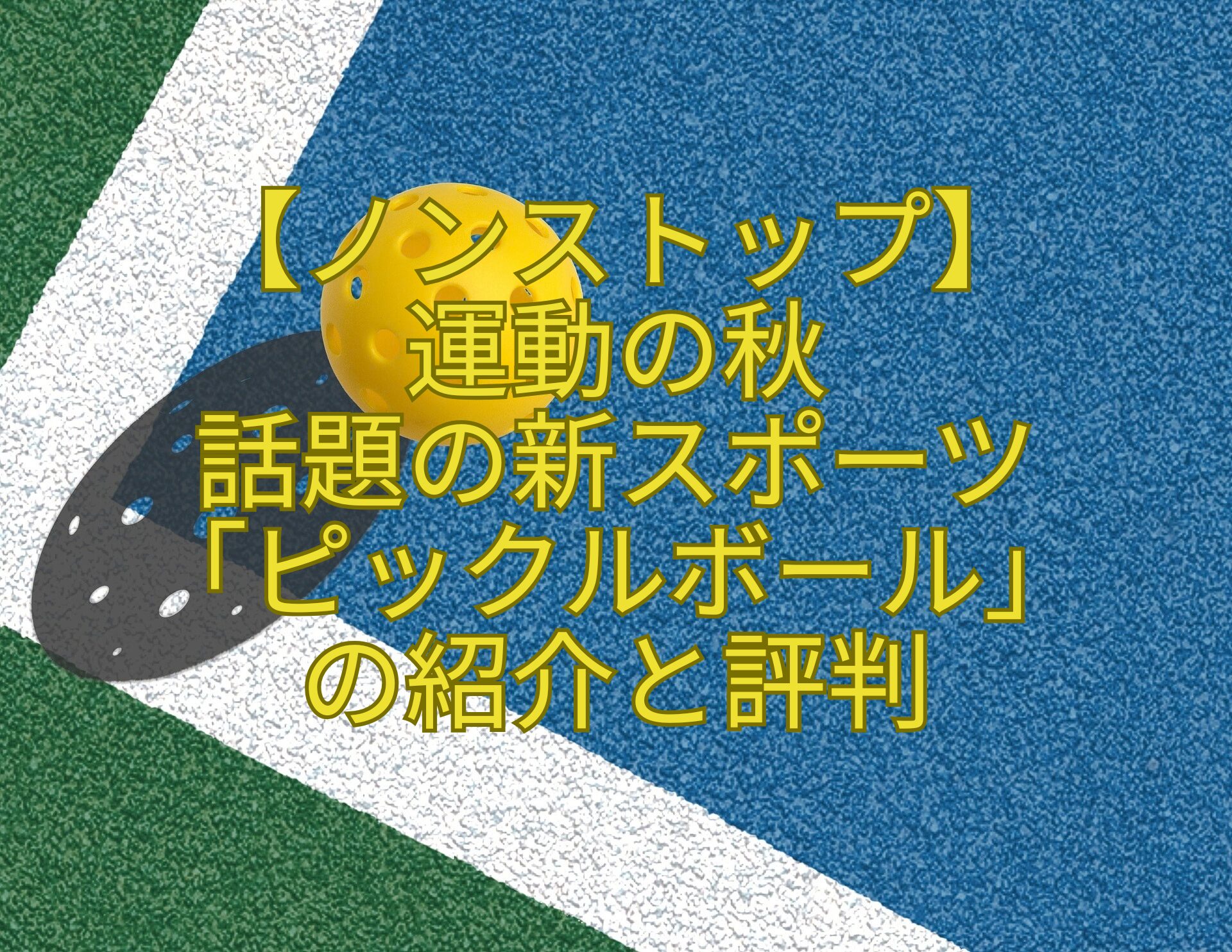 【ノンストップ】-運動の秋話題の新スポーツ「ピックルボール」-の紹介と評判