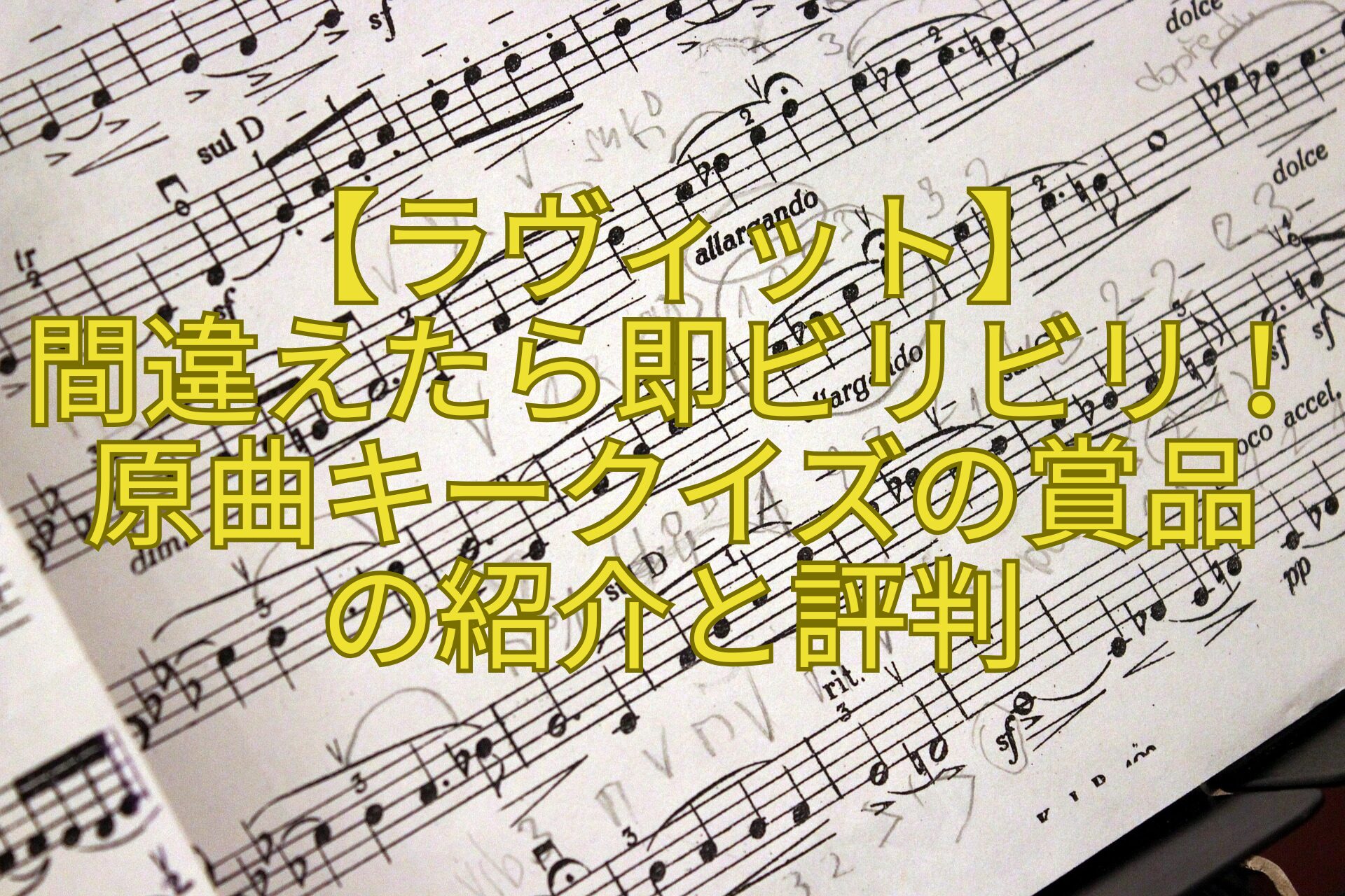 【ラヴィット】-間違えたら即ビリビリ！原曲キークイズの賞品-の紹介と評判